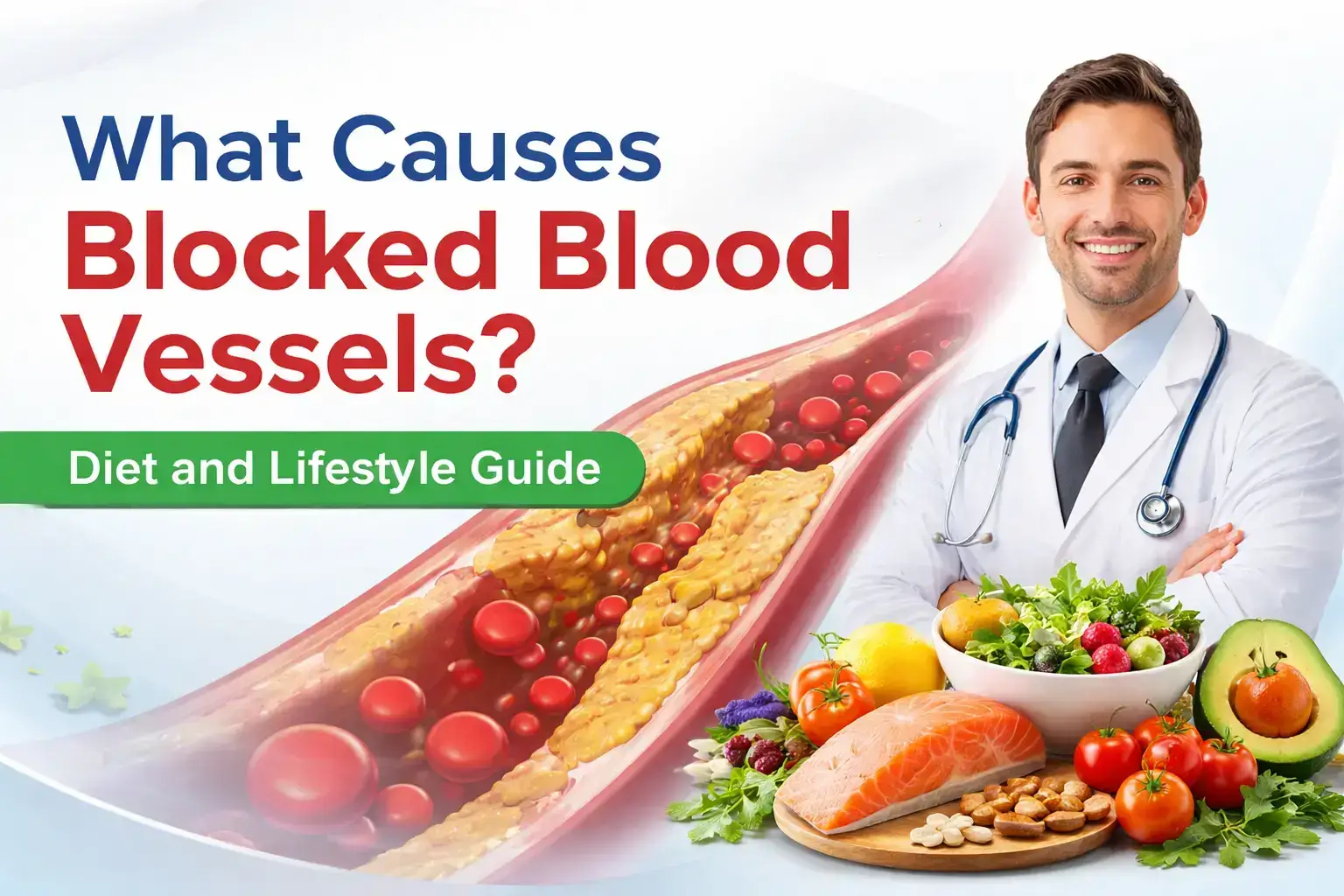what causes blocked blood vessels and healthy diet guide
